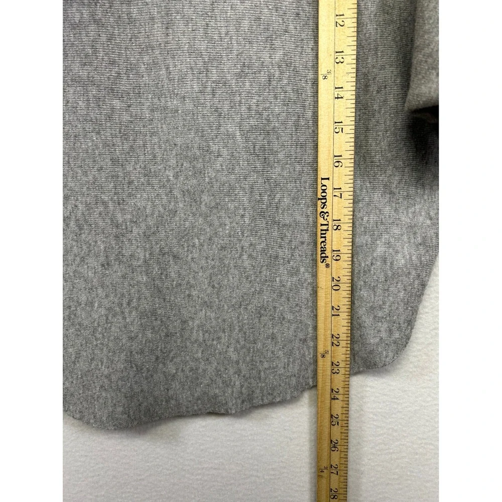 Vila Milano Minimalist Relaxed Womens Medium Gray Dolman Sleeve Pullover Sweater